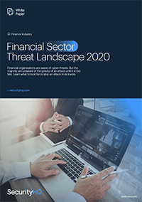 Financial Sector, Threat Landscape 2020 white paper cover thumbnail